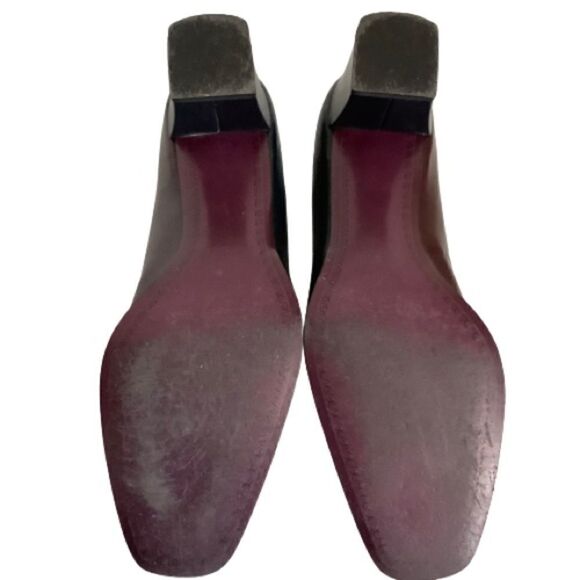 LA REBECCA FIRENZE LEATHER BLOCK HEEL SHOES SIZE 8B - Picture 7 of 10